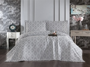 Set Cuvertura Pat Dublu Model Merlin Grey