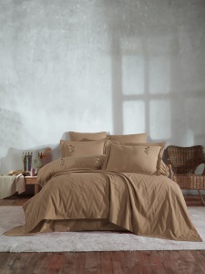 Set Cuvertura Pat Dublu Model Noris Mustard