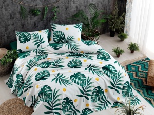 Set Cuvertura Pique Model Monstera Green v2 - Img 1