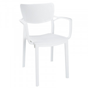 Set de gradina masa si scaune Groovy-Fontline set 5 piese plastic alb 80x80x74.5cm - Img 3