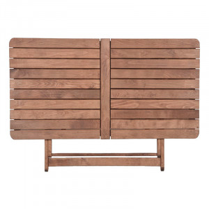 Set de gradina masa si scaune Retto 5 bucati din lemn masiv de fag culoarea nuc-gri inchis 120x75x71cm - Img 3