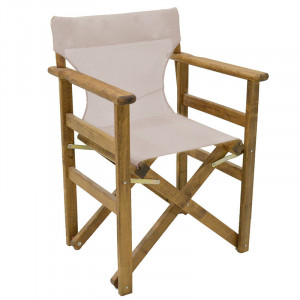 Set de gradina masa si scaune Retto 5 bucati din lemn masiv de fag culoarea nuc, PVC bej 80x60x72cm - Img 2