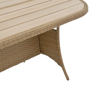 Set masa de gradina si scaune, , Model Hadrian-Keir, culoare maro si bej, aluminiu si poliratan, 180x90x72 cm - Img 16