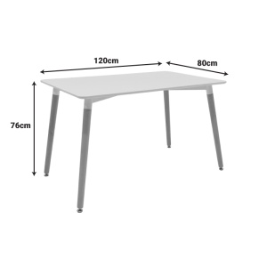 Set masă și 4 scaune Natali-Julita, Alb/Gri/Natural/Negru, 120 x 80 x 76 cm - Img 10