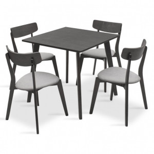 Set Masa si Scaune Benson-Toto 5 Piese Gri Rustic 80x80x75 cm - Img 1