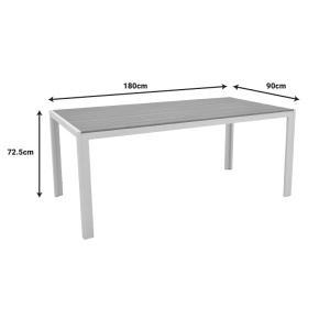Set Masa si Scaune de Exterior, 7 Piese, Model Nares-Moly, Natural/Alb, 180x90x72.5 cm - Img 10