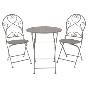 Set Masa si Scaune de Gradina, 3 Piese, Model Walen, Bronz , - Img 1