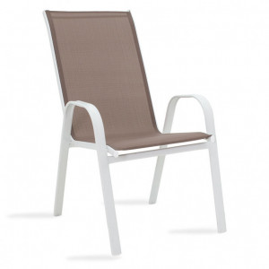 Set Masa si Scaune Gradina Calan-Watson 3 Piese Alb - Maro - Img 3