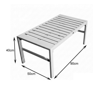 Set mobilier de grădină Gardenly, 4 piese, alb/bej - Img 8