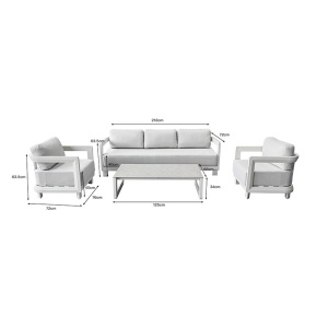 Set mobilier de grădină Jenora, 4 piese, bej/gri deschis - Img 3