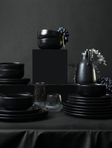 Set veselă din ceramică, 18 bucati X134710 Negru 28x28x2 cm - Img 3