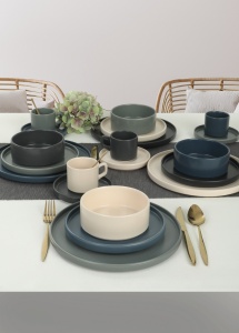 Set veselă din ceramică, 20 bucati Ceram Spectra Multicolor 27x27x2 cm - Img 3