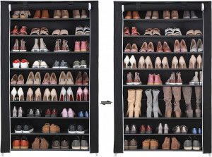 Suport pantofi Model Deandre, Negru, 100x28x162 cm - Img 4