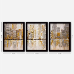 Tablou, 3 bucati 3SC184 Multicolor 35x45 cm - Img 2