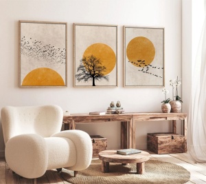 Tablou, 3 bucati Huhu147 Multicolor 30x40 cm - Img 2