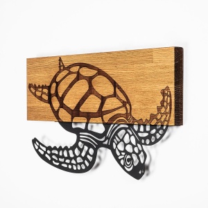 Tablou din lemn si metal Caretta Negru 58x3x32 cm - Img 6