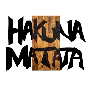 Tablou din lemn si metal Hakuna Negru 77x3x58 cm - Img 4