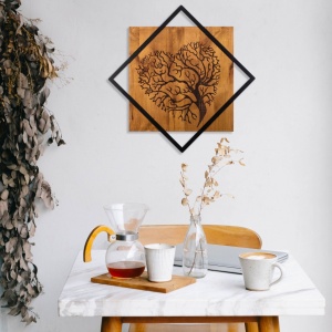 Tablou din lemn si metal Tree Nuc 54x54 cm - Img 1