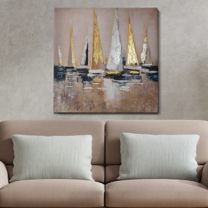 Tablou în ulei OPG45372 Multicolor 70x70x3 cm - Img 1