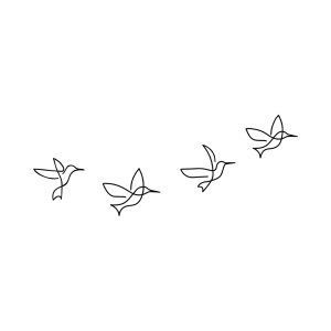 Tablou metalic Birds Negru 18x21 cm - Img 4