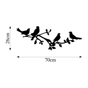 Tablou metalic Birds Negru 70x26 cm - Img 5