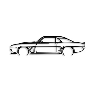 Tablou metalic Chevrolet Negru 70x18 cm - Img 4
