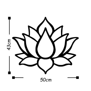 Tablou metalic Lotus Negru 50x43 cm - Img 3