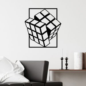 Tablou metalic Rubik's Negru 64x69 cm - Img 2