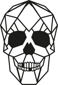 Tablou metalic Skull Negru 35x50 cm - Img 2