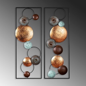 Tablou metalic Textured Multicolor 32x92x4 cm - Img 4