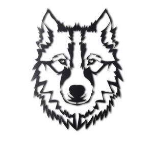Tablou metalic Wolf Negru 38x50 cm - Img 6