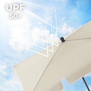 Umbrela pentru terasa, Songmics, Bej, 200x125x240 cm - Img 4