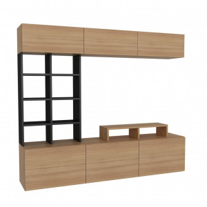 Ansamblu Comoda TV Sasa Teak-Negru - Img 3