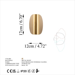 Aplica Heybe Auriu 17x12x13 cm - Img 9