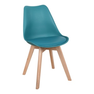 ASA CUM E!! Scaun Model Gaston, Albastru/Natur, 43x51x75 cm