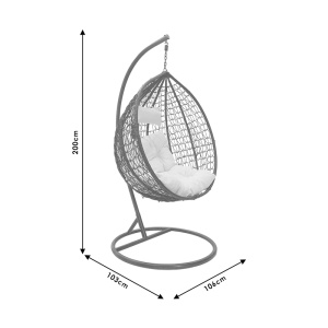 Balansoar de Gradina Model Zafer, Natural/Negru, 106x103x200 cm - Img 6