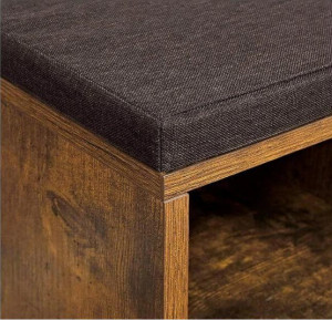 Banca cu suport pantofi Model Briana, Maro, 104x30x48 cm - Img 3