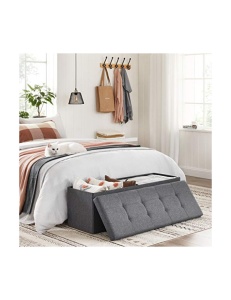 Banca de depozitare, Songmics, 110 x 38 x 38 cm, 300 Kg, LSF77K, Gri - Img 3