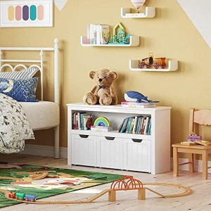 Banca hol cu cufar de depozitare Model Paisleigh, Alb, 102x30x60 cm - Img 4