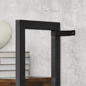Biblioteca cu rafturi Model Lauren, Maro rustic/Negru, 158x24x166 cm - Img 8