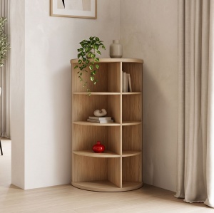 Bibliotecă de colț Benzal, Sonoma, 80 x 30 x 120 cm