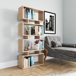 Bibliotecă Langdon Stejar 72x25x161 cm - Img 2