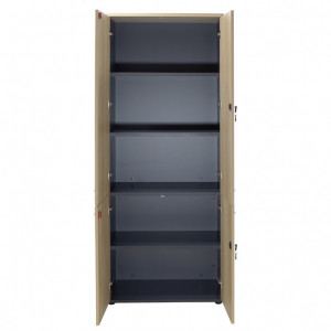Biblioteca Pako World, Model cu, 80x40,5x200 cm, Stejar/Gri inchis - Img 2
