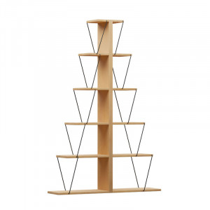 Biblioteca Pako World, Model mini, 130x22x146 cm, Stejar sonoma/Negru