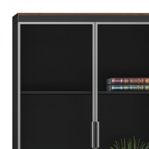 Biblioteca Pako World, Model Oscar, 80x40x200 cm, Nuc/Antracit - Img 3