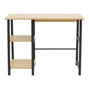 Birou cu rafturi Model Ferje, Natur/Negru, 100x48x75 cm - Img 2