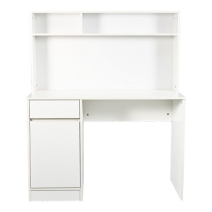 Birou cu rafturi Model Secreta, Alb, 110x50x135 cm - Img 3
