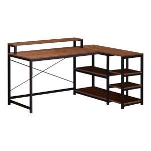 Birou de colt reversibil Model Tebul, Nuc, 130x60x88 cm - Img 1