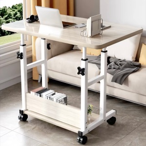 Birou mobil Model Stolu, Alb/Natur, 60x40x68 cm - Img 2
