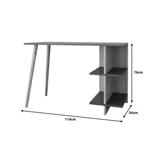 Birou Model Volet, Stejar/Bej nisip, 114x56x76 cm - Img 3